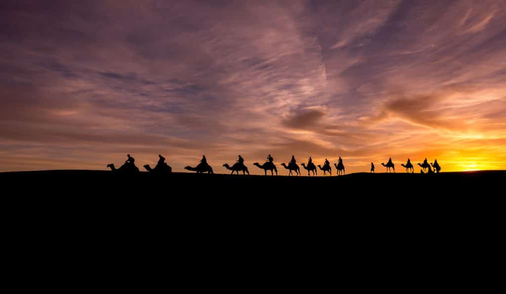 camel riding in Morocco